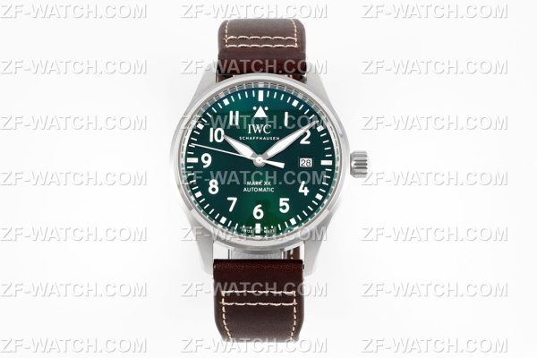 ZFファクトリーレプリカ　IWC　ビッグ・パイロット・ウォッチ　マーク20　グリーン文字盤　ブラウンベルト　40mm