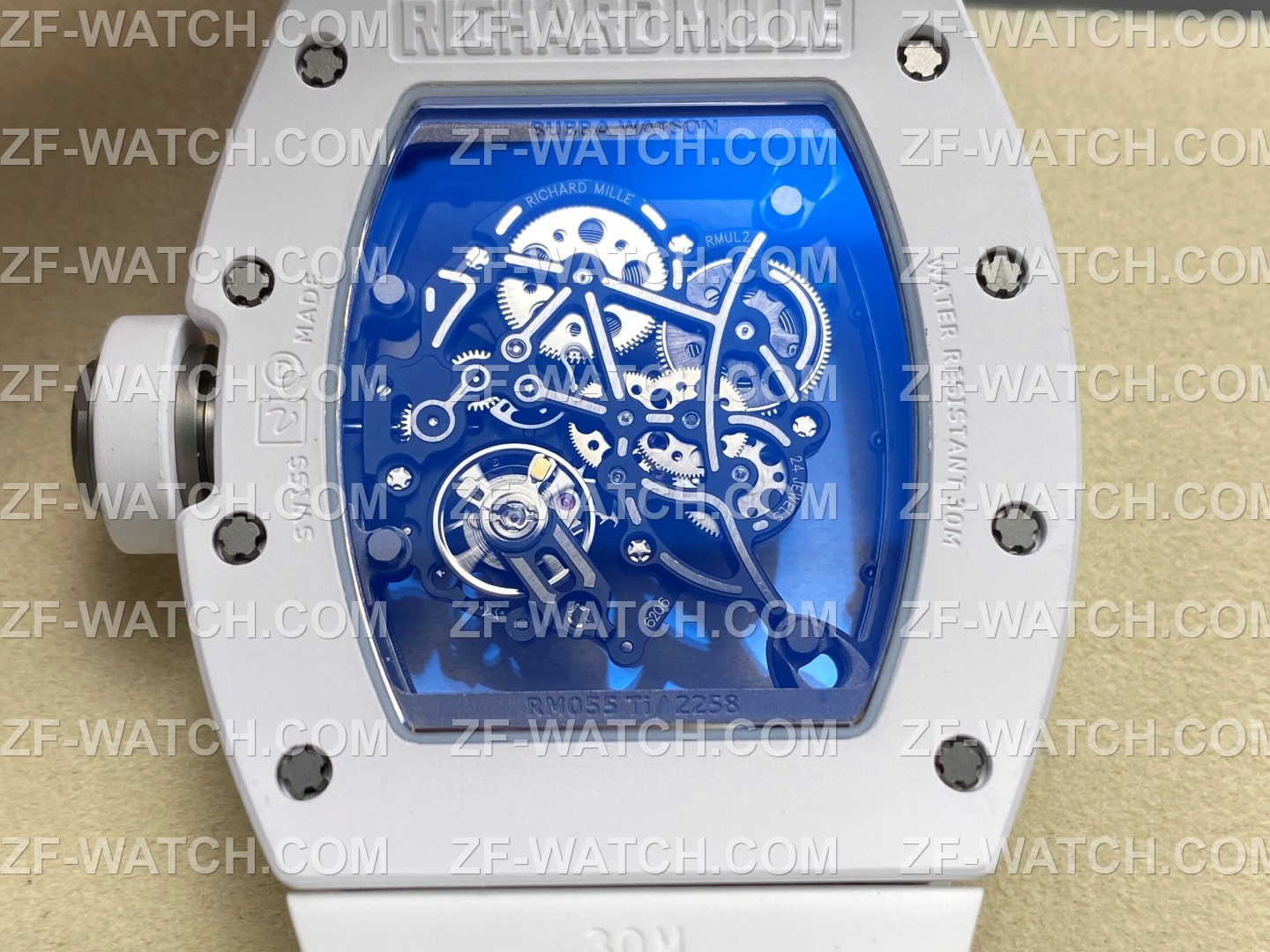 ZFファクトリーレプリカ リシャールミル RM055 ATZホワイトセラミック